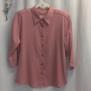 Christopher & Banks Size Medium Red and White Checkered Top